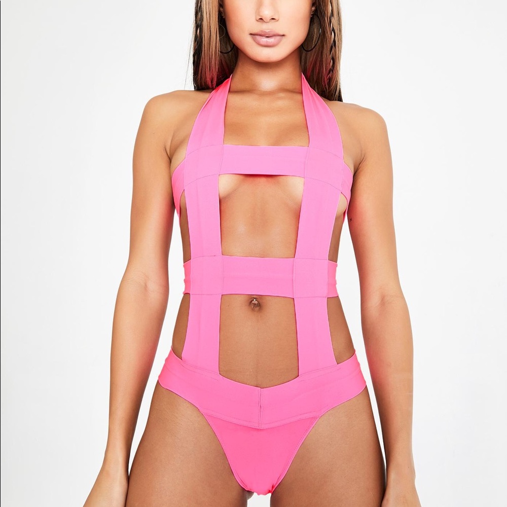 Club Exx Bonus Round Cut-Out Bodysuit from Dolls Kill